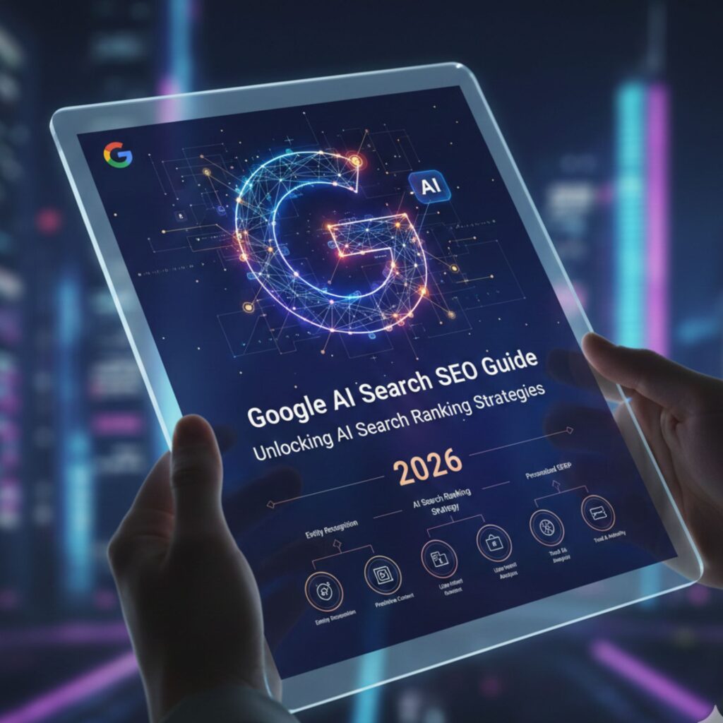 Google AI Overview SEO guide showing AI search ranking strategy