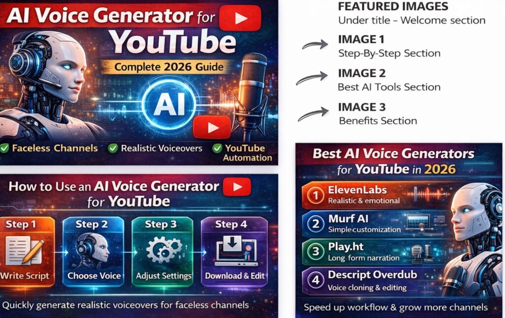 AI voice generator for YouTube with realistic voiceover automation technology