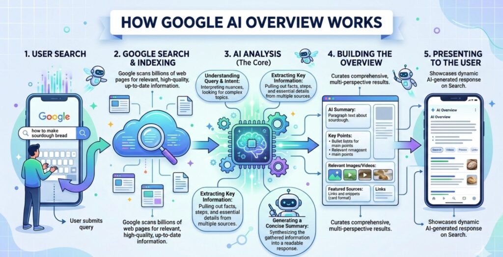 how Google AI Overview works diagram