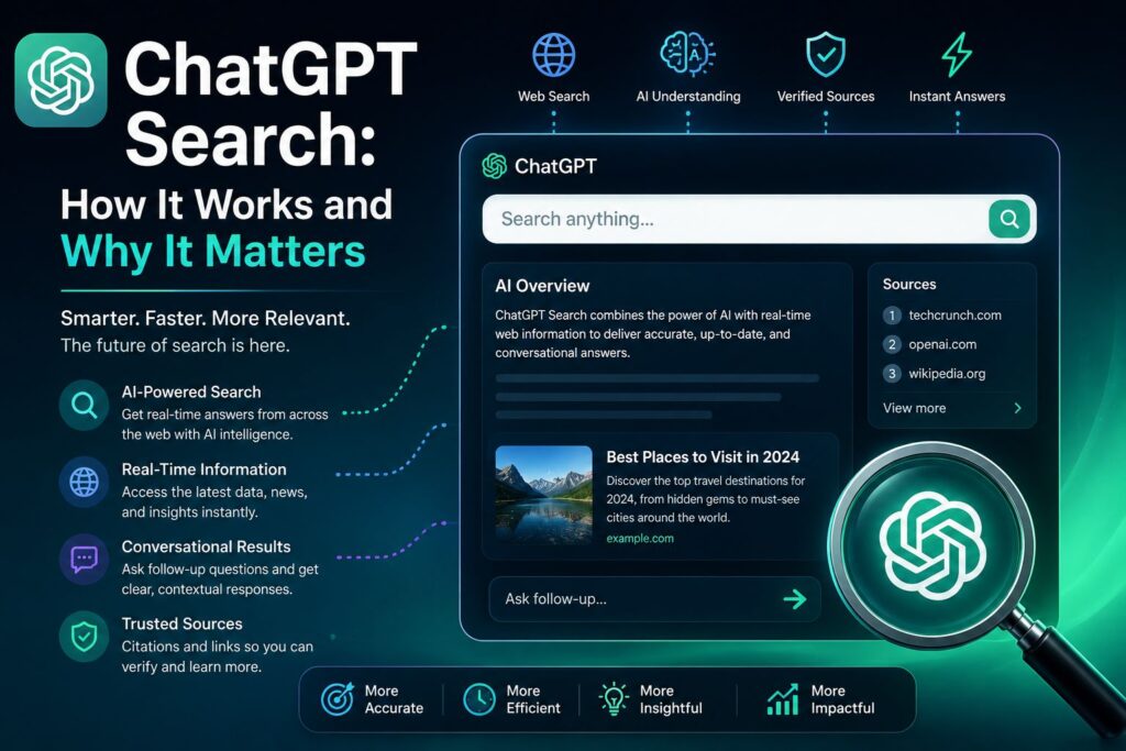 Diagram explaining how ChatGPT Search works and why it matters for AI search optimization